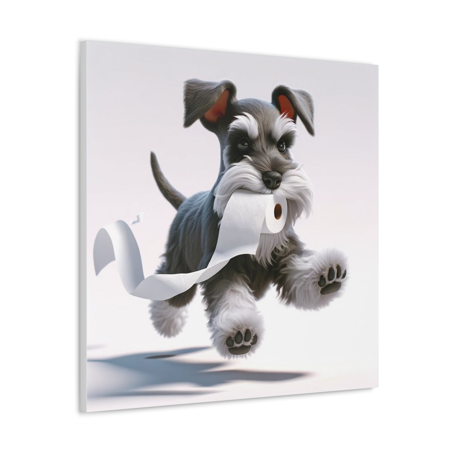 "Schnauzer To The Rescue" - Canvas