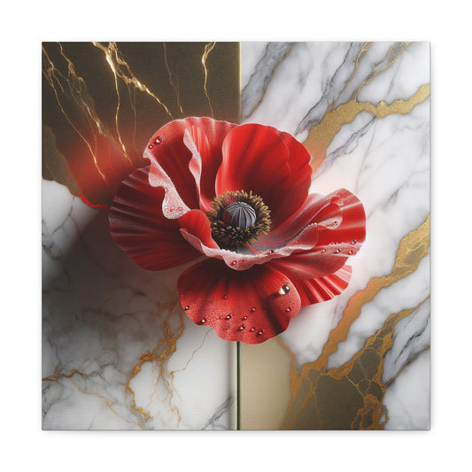 Canvas - Botanical Poppy Flower Style 1