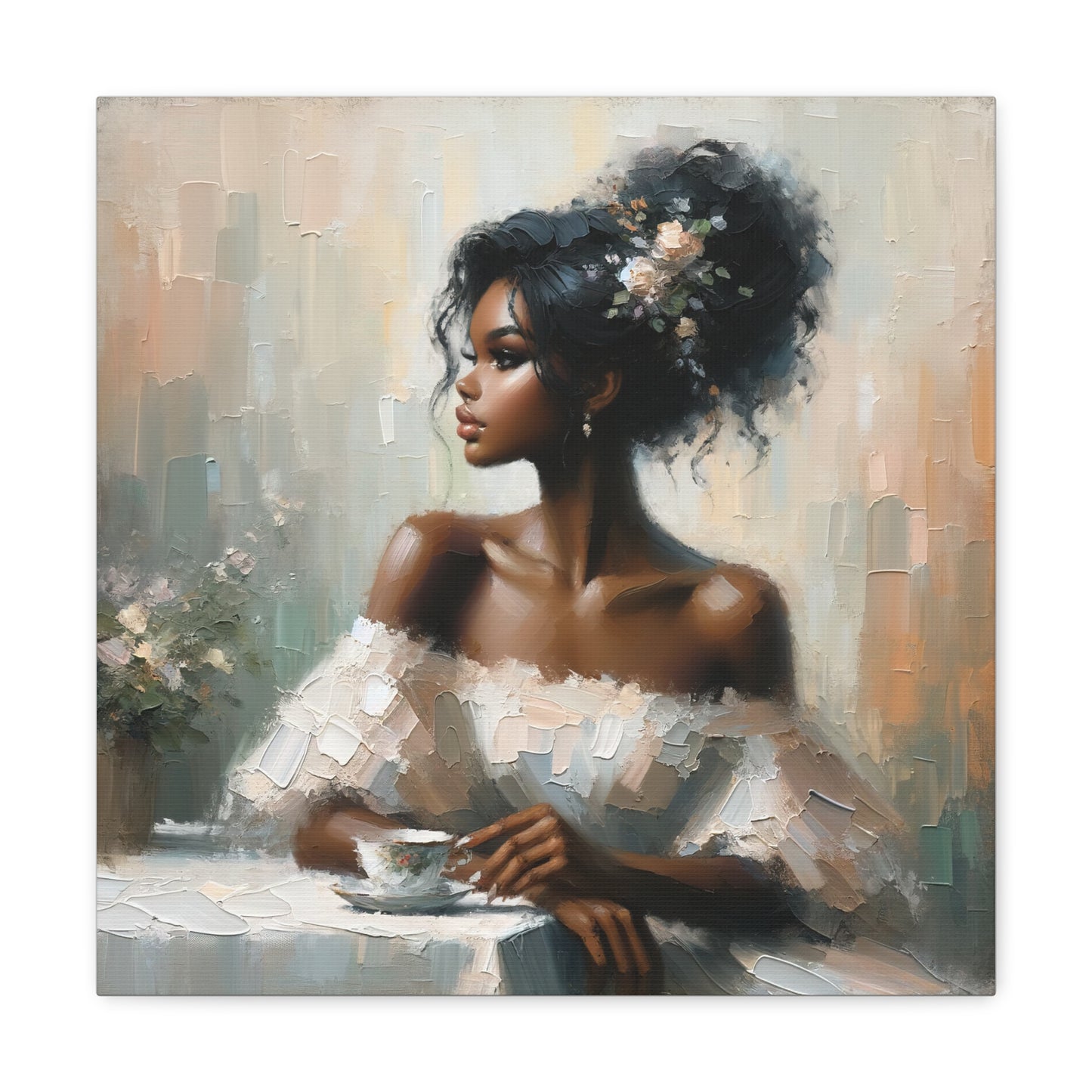 "Vintage Tea Date" - Canvas