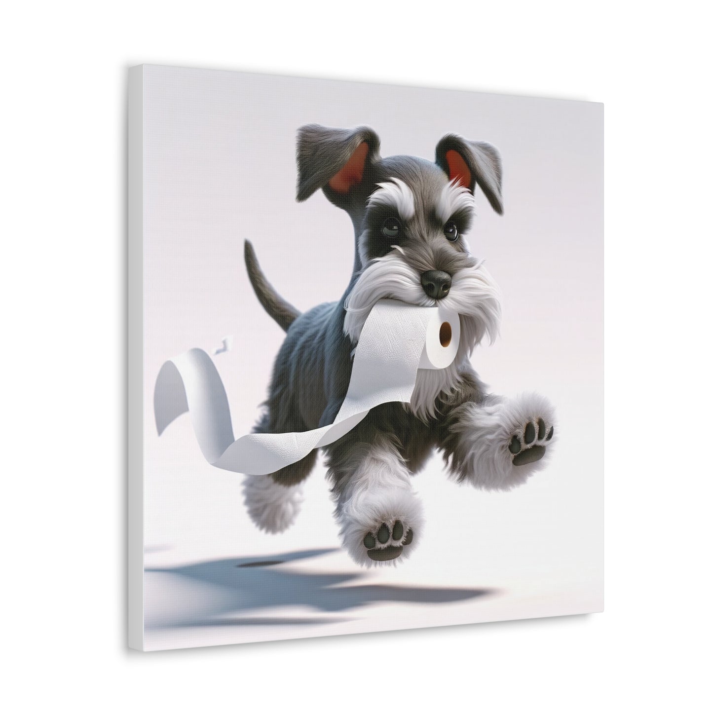 "Schnauzer To The Rescue" - Canvas