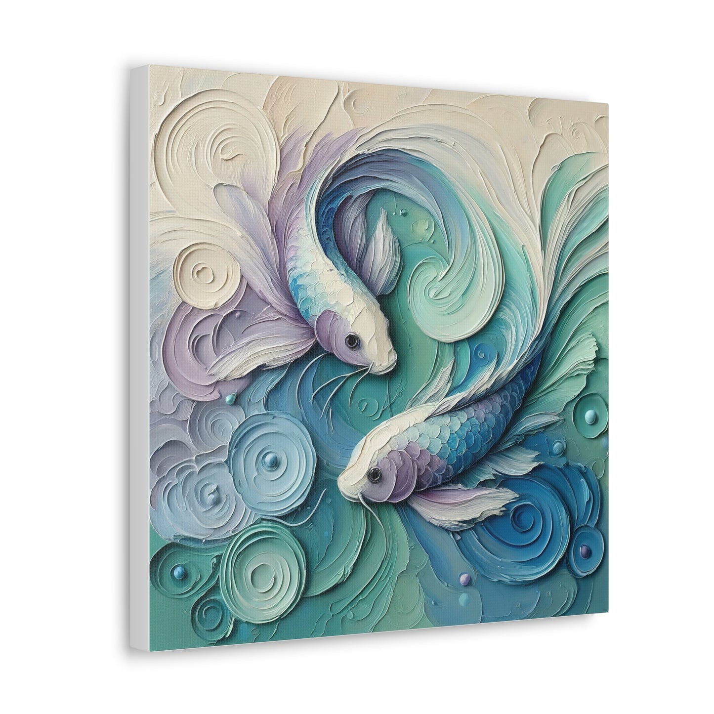 "Mint Koi Dance" - Canvas