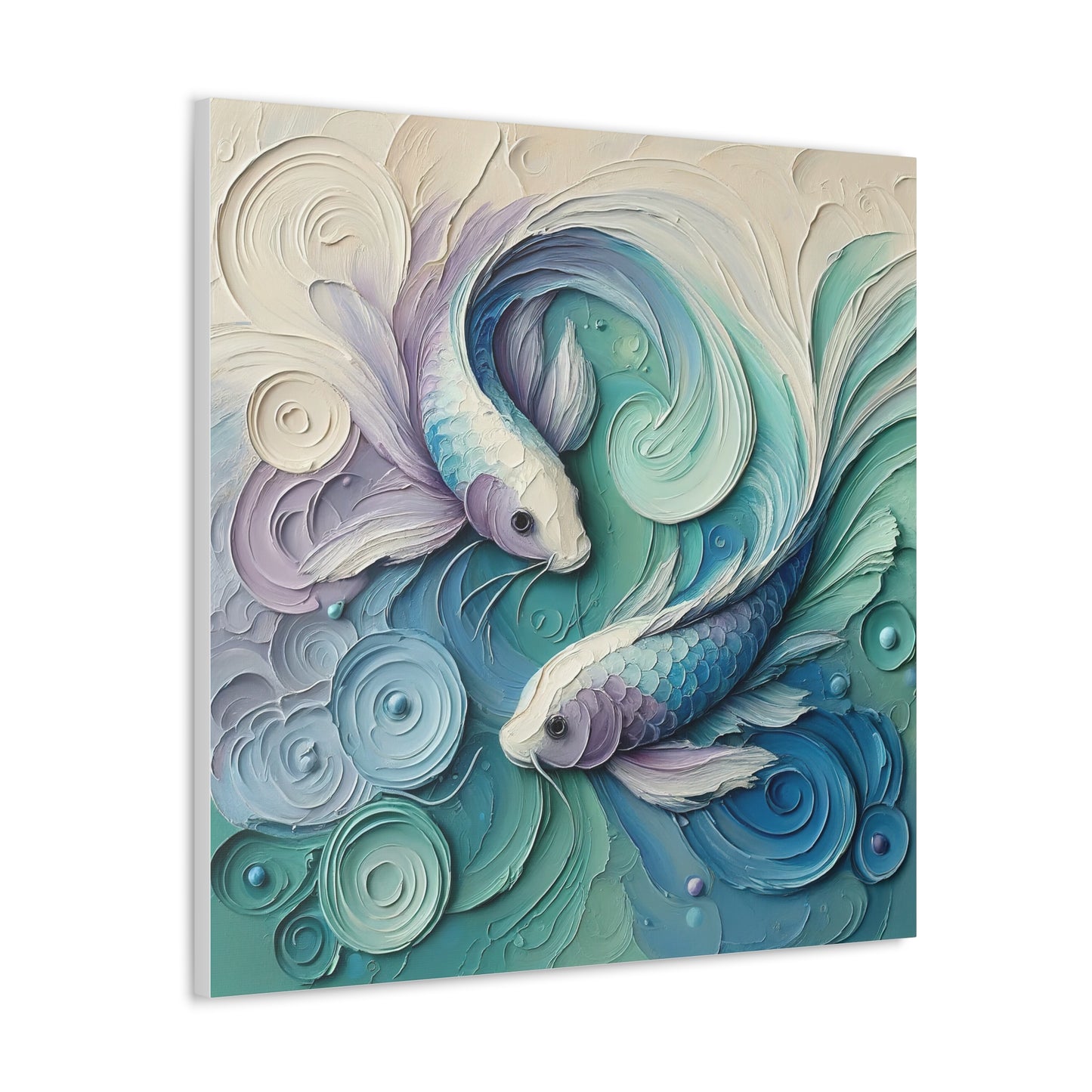 "Mint Koi Dance" - Canvas